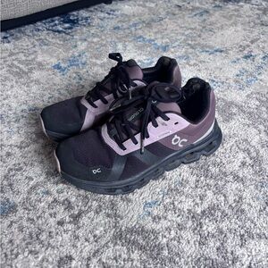 On Cloud Women's Black and Purple Running Shoes